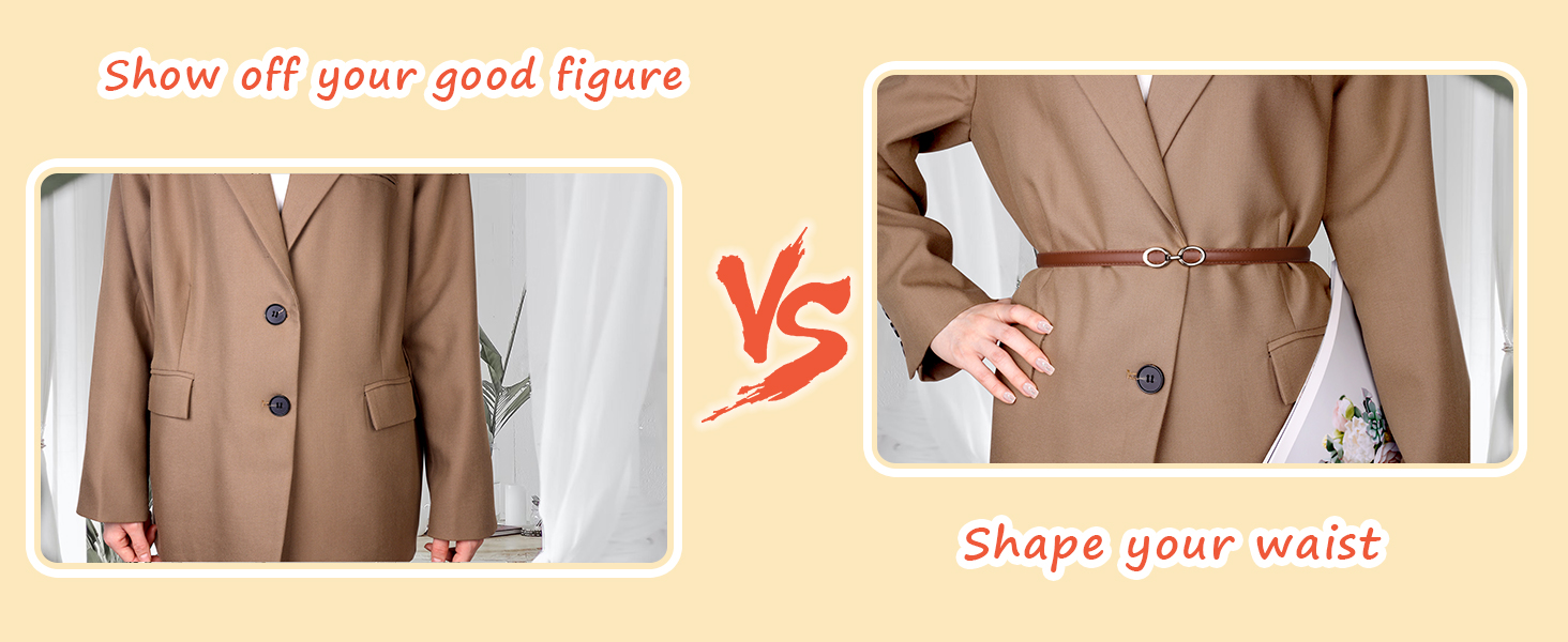 2 жіночі шкіряні ремені Skinny: чорний+білий та чорний+коричневий. Вузький тасьовий ремінь з металевою блискавкою для суконь та пальто