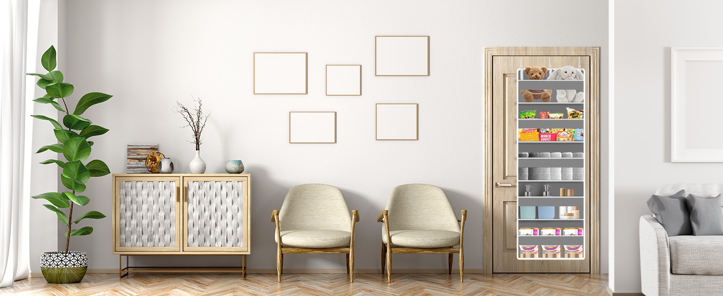 Органайзер на двері 5-поверховий складний, темно-сірий – для ванної, дитячої, кемпінгу