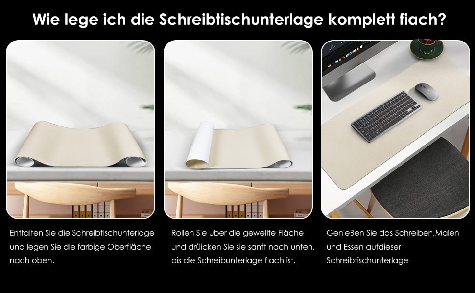 Підкладка на стіл Vicwe 120x60 см, жовта, з ПВХ, антиковзка, для офісу та дому