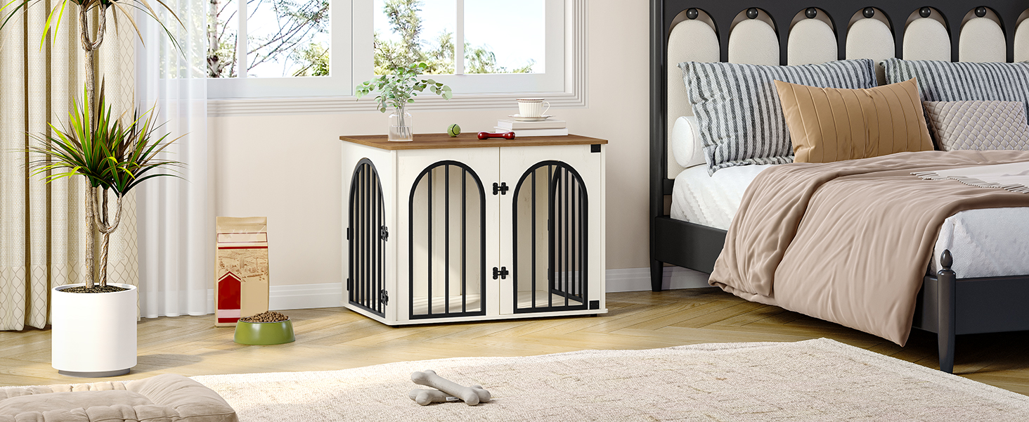 Сучасна собача будка-меблі Hzuaneri DFC85101B, 80 см, 3 двері, коричнева