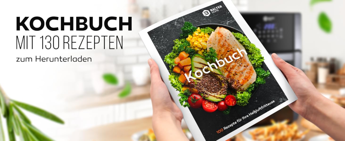 Бальтер Фритюрниця з гарячим повітрям Airfryer 12л XXL, міні-печі, сушарка, 10 програм, рецепти, HL-1200 Срібна