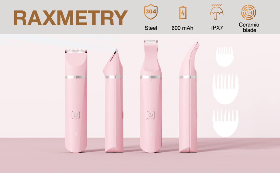 Електричний жіночий триммер для інтимної зони, рожевий. Бездротовий, водонепроникний для сухого та вологого гоління