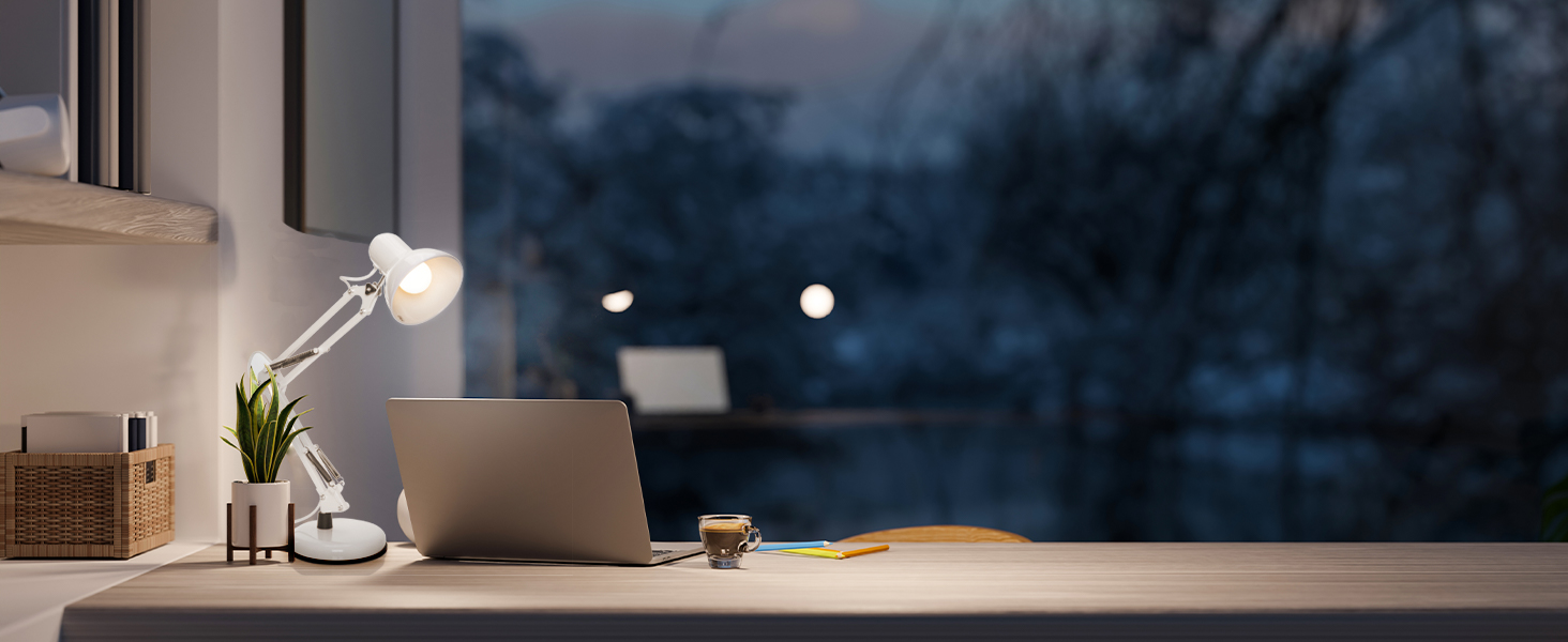 Ретро настільна лампа для робочого столу з гнучким регулюванням, LED, чорна