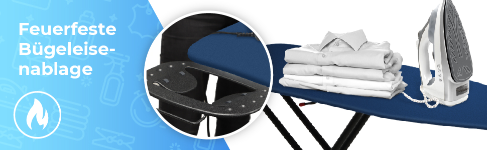 КADAX Прасувальна дошка, 120x38 см, складна, регульована висота, для прасування з парою, з антиковзними ніжками, з підкладкою з піною 8 мм (Темно-синій)