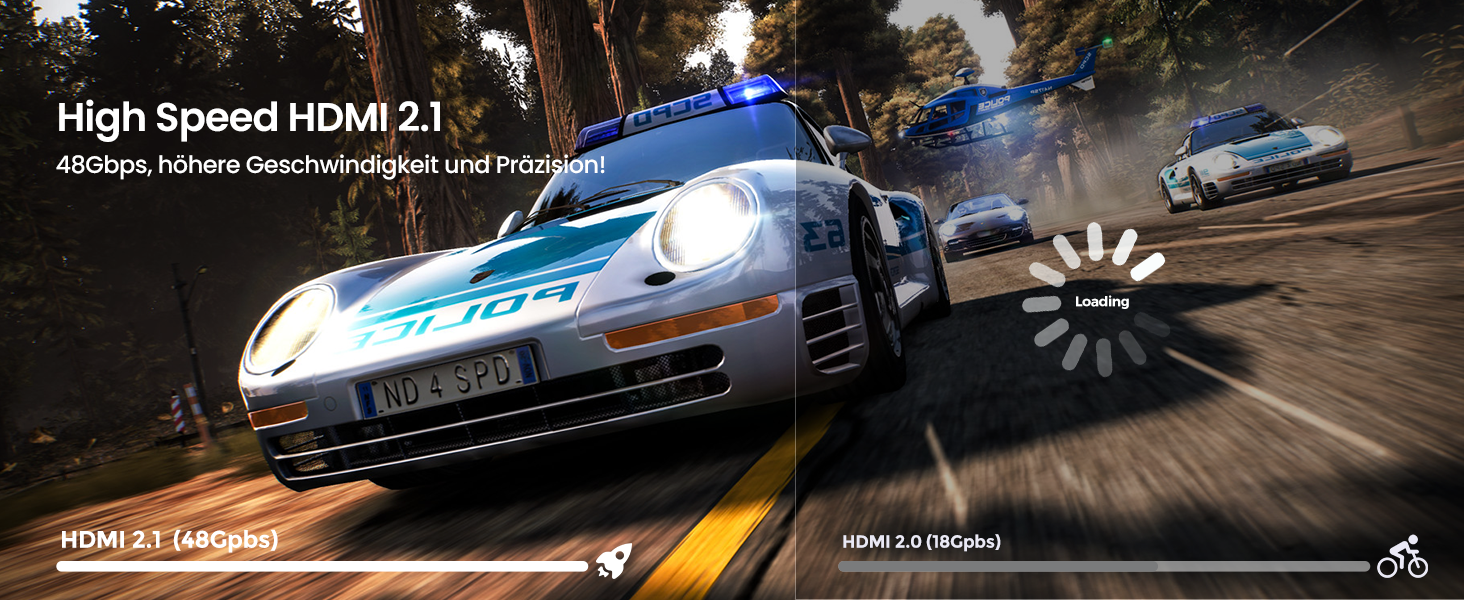 Кабель HDMI 2.1 Silkland 8K (2м) - Сертифікований, eARC, 48Gbps, сумісний з PS5, Fire TV, HDTV, Laptop