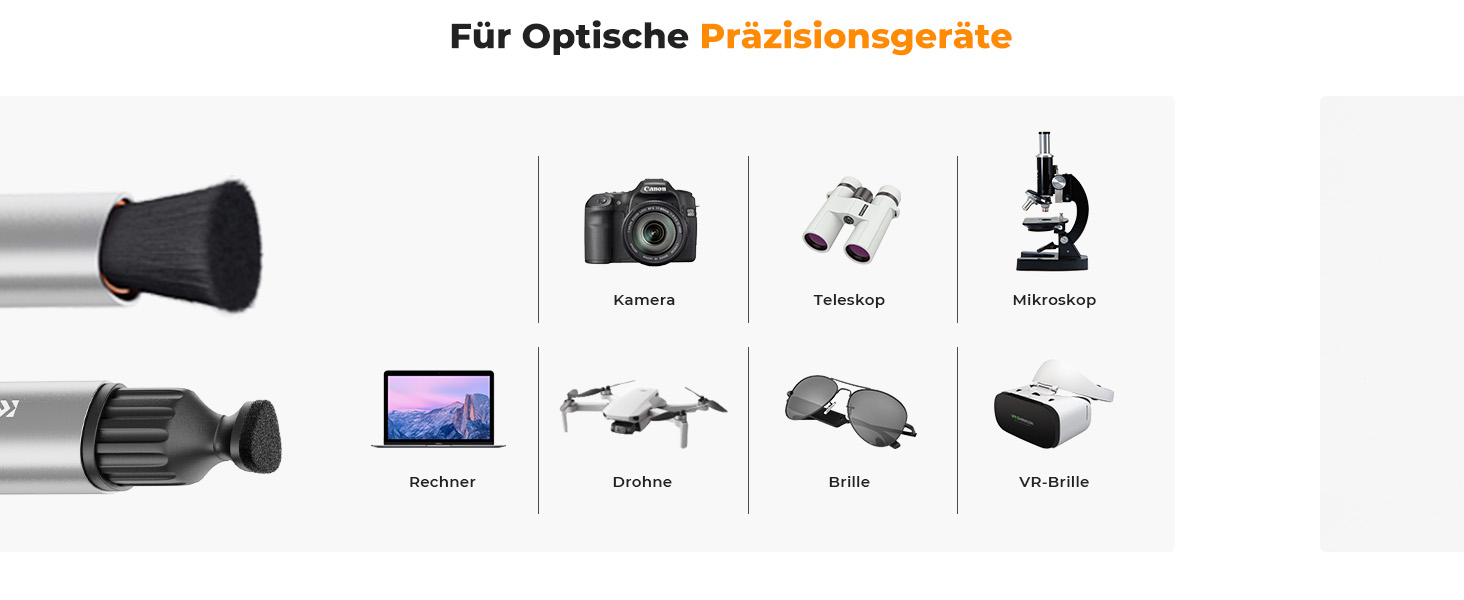 Очищувач об'єктивів K&F Concept: м'який пензлик для чищення цифрових камер, об'єктивів, лінз та фільтрів