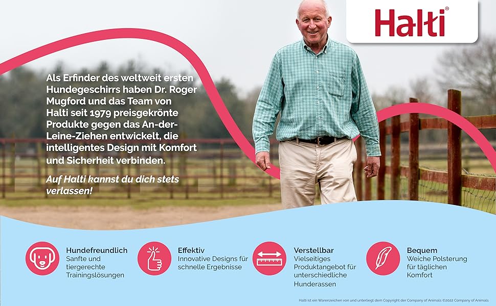 Антизапряжний нашийник-поводок HALTI Optifit для середніх собак, з м'якою підкладкою, регульований, проти ривків, легкий