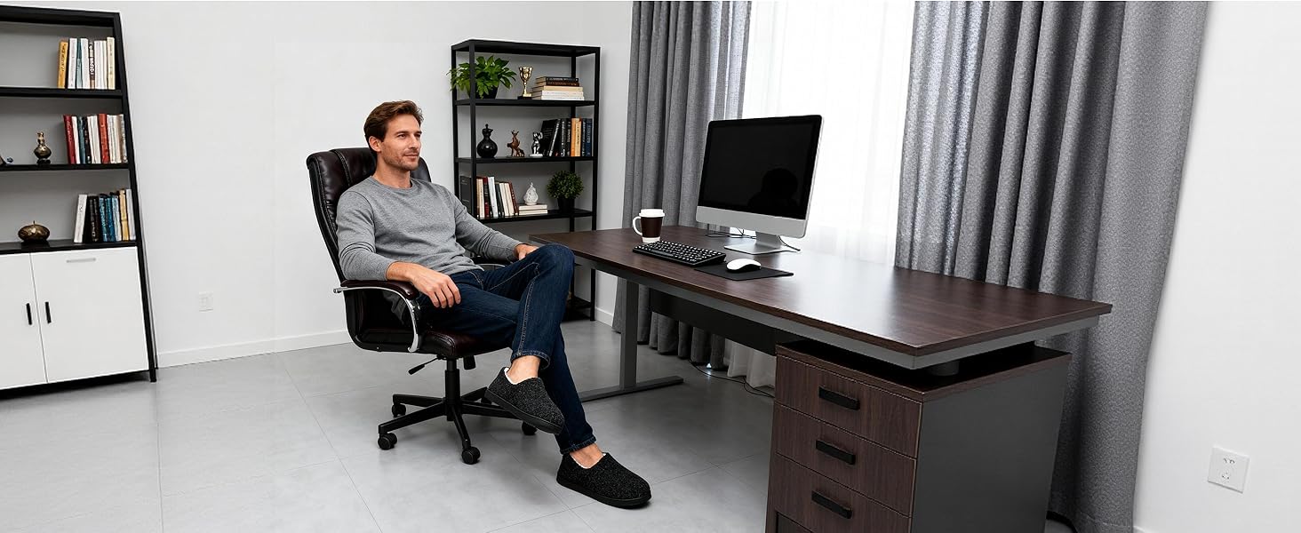 Тапочки халатні зимові Mishansha, чорні, з меморі-піною, розмір 39-48