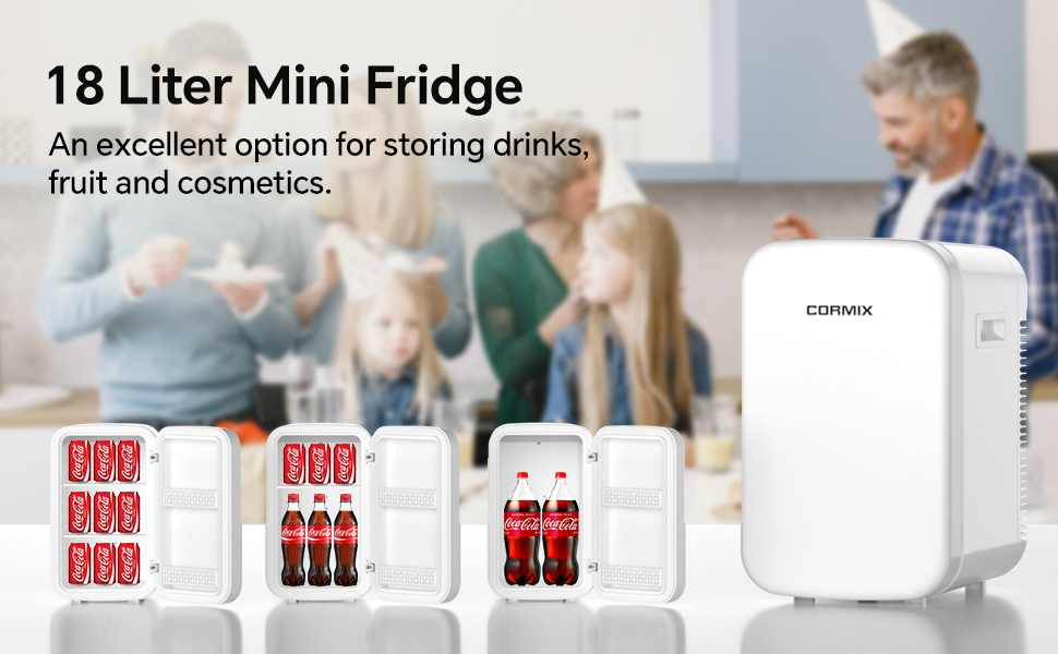 Міні-холодильник 18L з функцією охолодження та нагрівання, 12V/220V, для дому, офісу, кемпінгу та авто