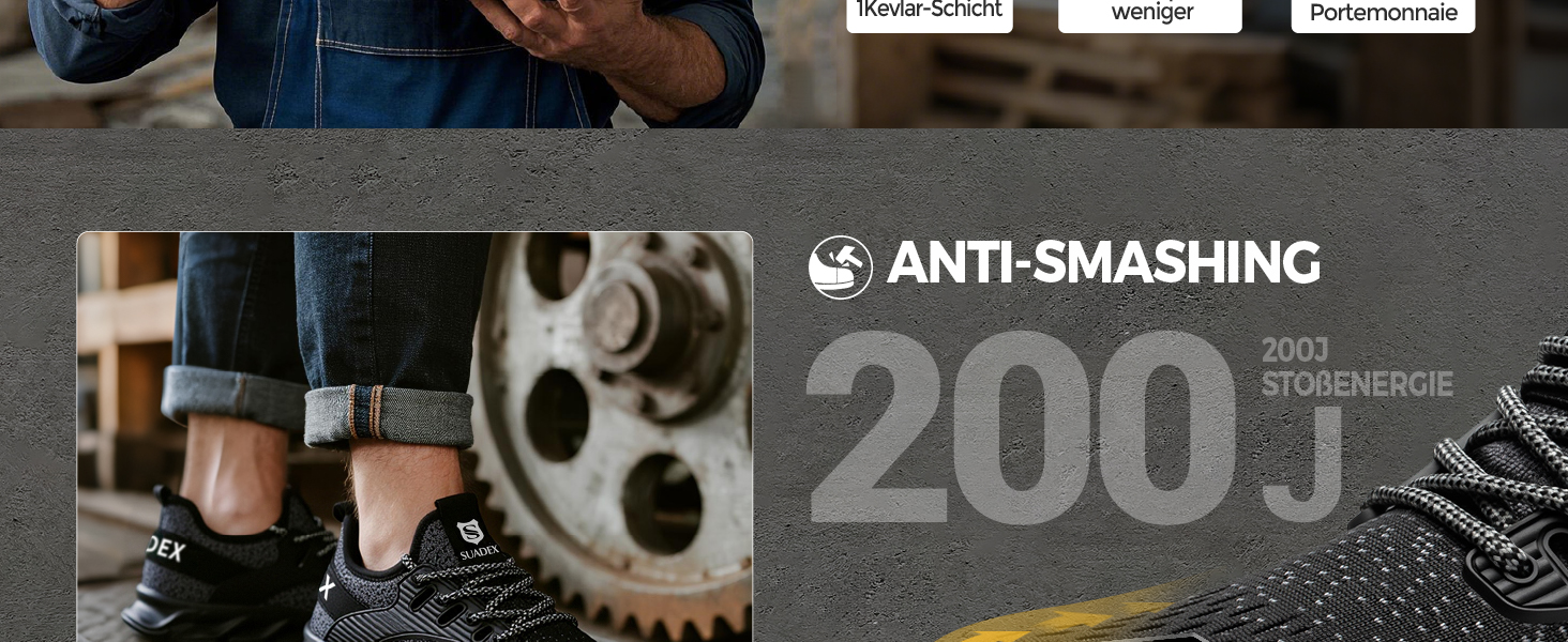 Зручні робочі черевики Suadex з металевим носком для чоловіків та жінок. Дихаючі, розміри 37-48 EU, колір червоний