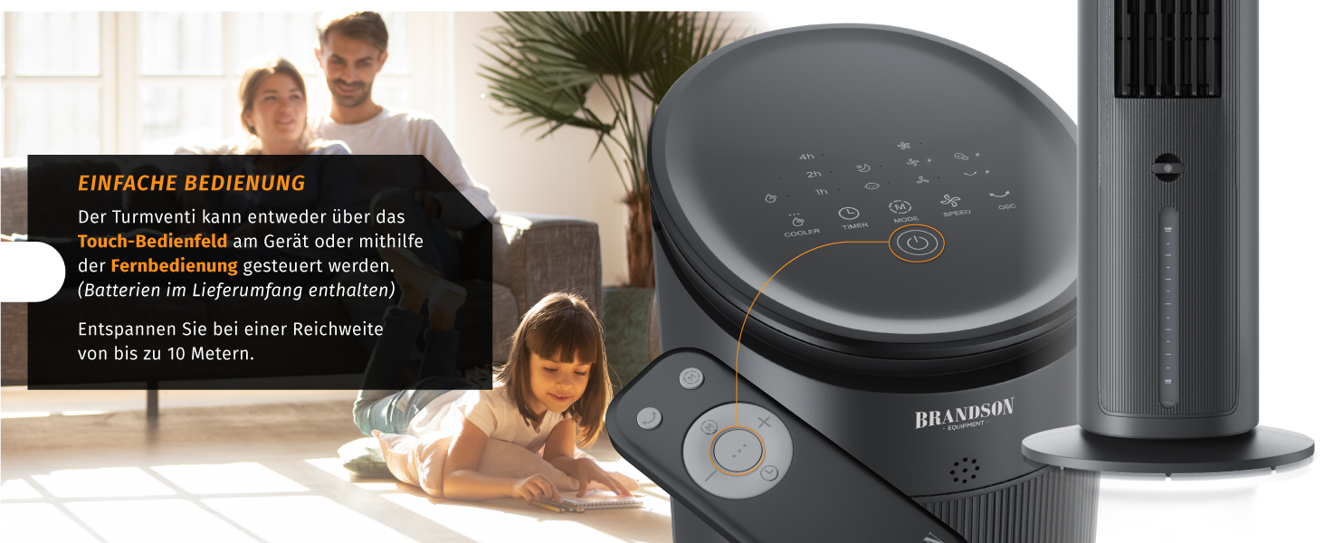 Мобільний вентилятор з водяним охолодженням Brandson - 5 в 1, тихий, 4.7л, чорний