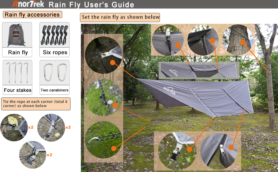 Гамак для кемпінгу з москітною сіткою та тентом від дощу, двомісний, 210T нейлон, водонепроникний комплект для піших прогулянок (зелений)