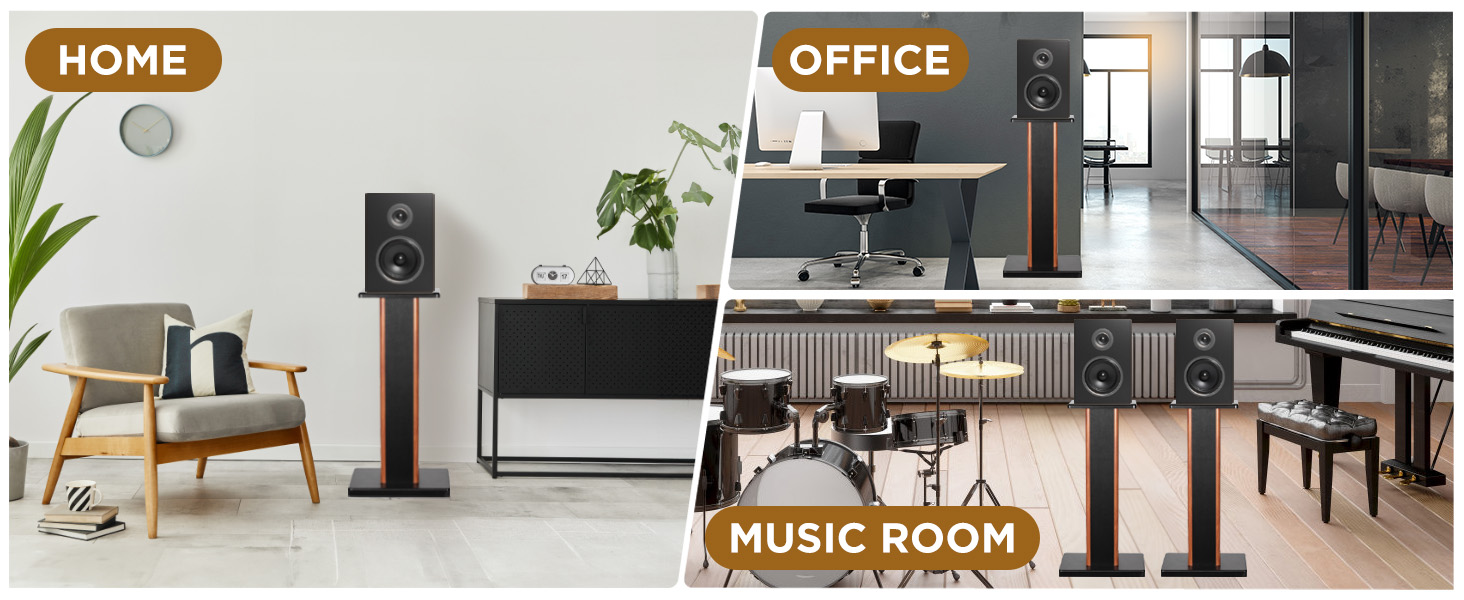 Підставка для акустики Suuiwau з деревною текстурою, універсальна, для домашнього кінотеатру, 60 см