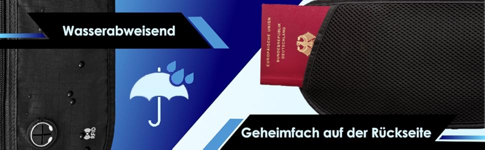Поясна сумка для чоловіків та жінок - ЕКСТРА ПЛАСКА - для телефонів до 7 дюймів - ідеальна для спорту, подорожей та бігу. Чорна, стильна
