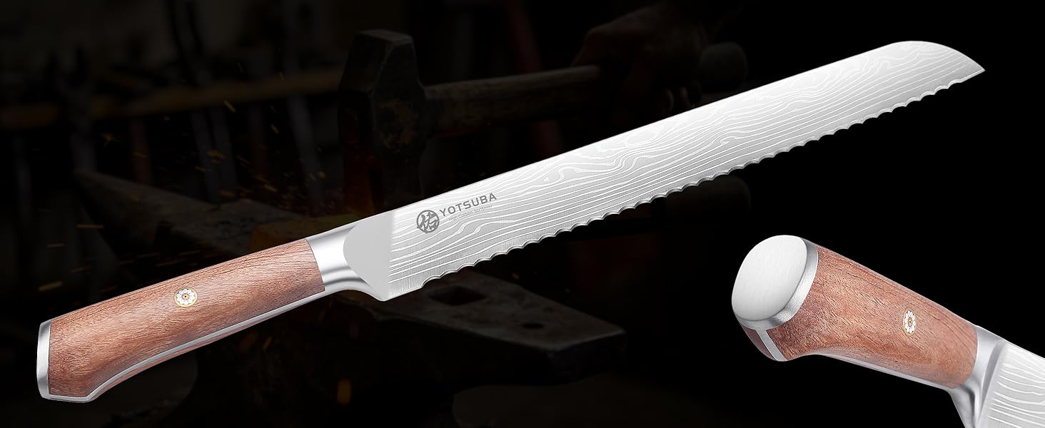 Ніж кухарський YOTSUBA Damastmesser, 20 см, сталь, професійний, універсальний, ергономічна ручка