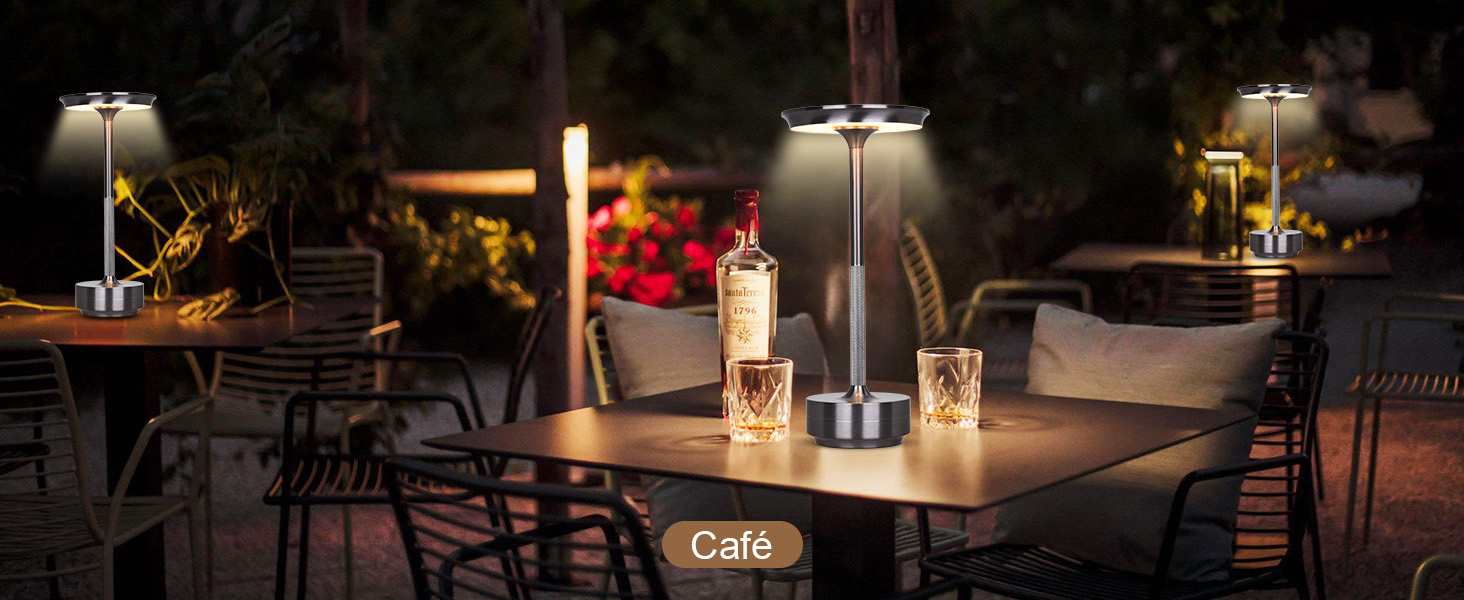 LED настільна лампа Rosnek з бездротовим живленням, 3 режими температури, регулювання яскравості, USB-C, для дому та вулиці (2 шт.)