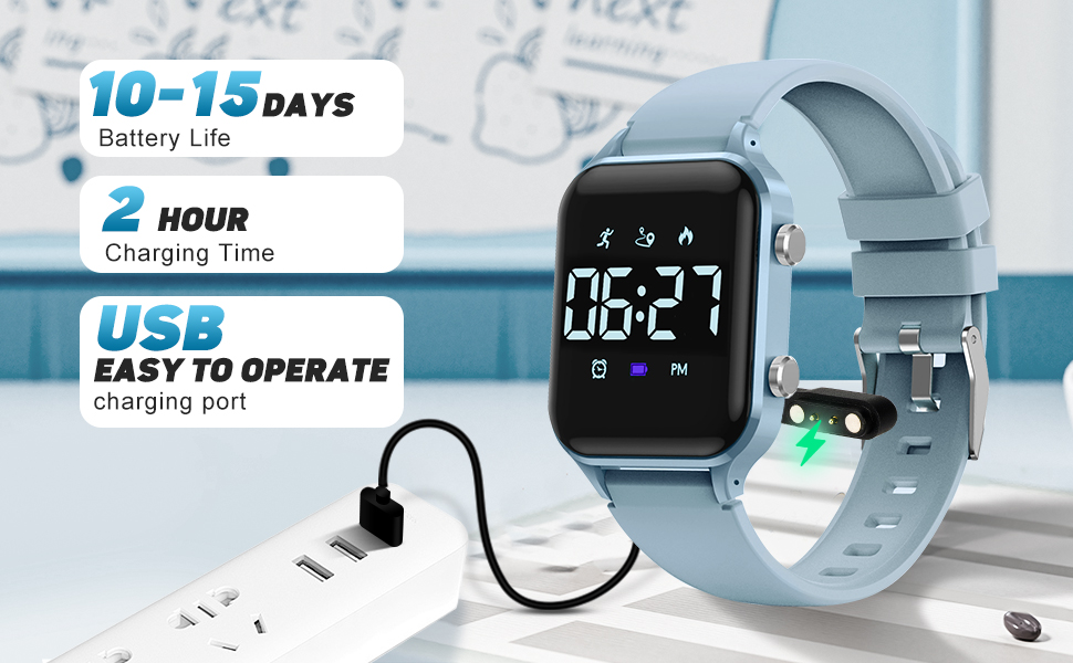 Дитячий розумний годинник для дітей 5-14 років: спорт, крокомір, будильник, Rock Blue