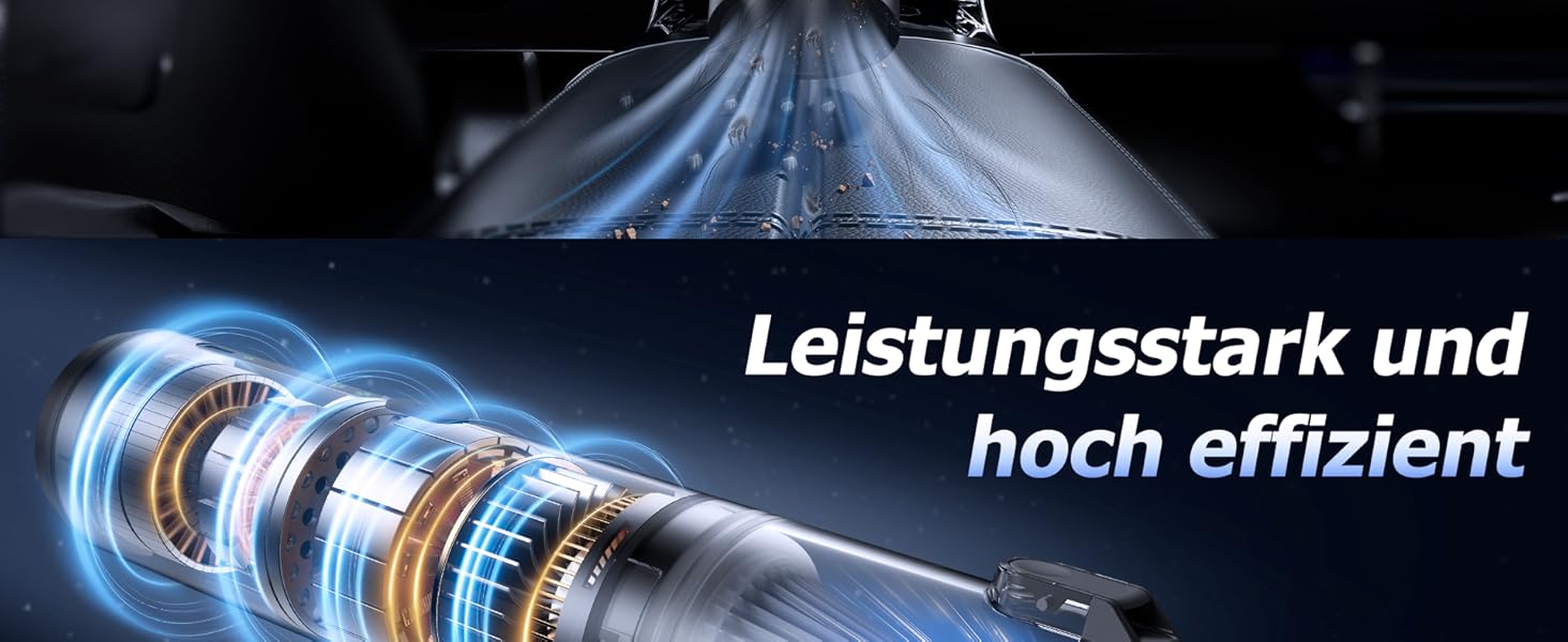 Aidisy Бездротовий акумуляторний пилосос для автомобіля, 16000Pa, 6-в-1, 30 хв роботи, USB-C зарядка, mini для авто, дому, тварин, офісу