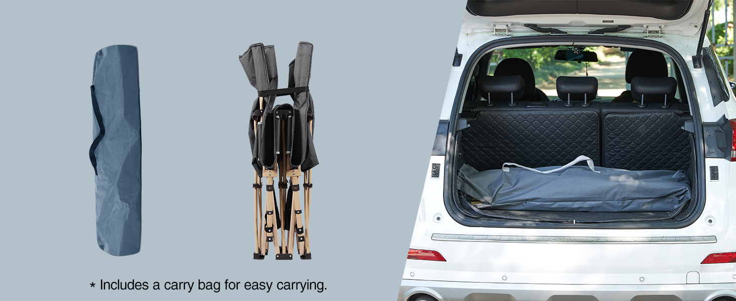 Ліжко похідне REDCAMP складане XXL, 71 см, вантажопідйомність 226 кг, сіре/зелене/чорне - для кемпінгу, туризму, пляжу, саду