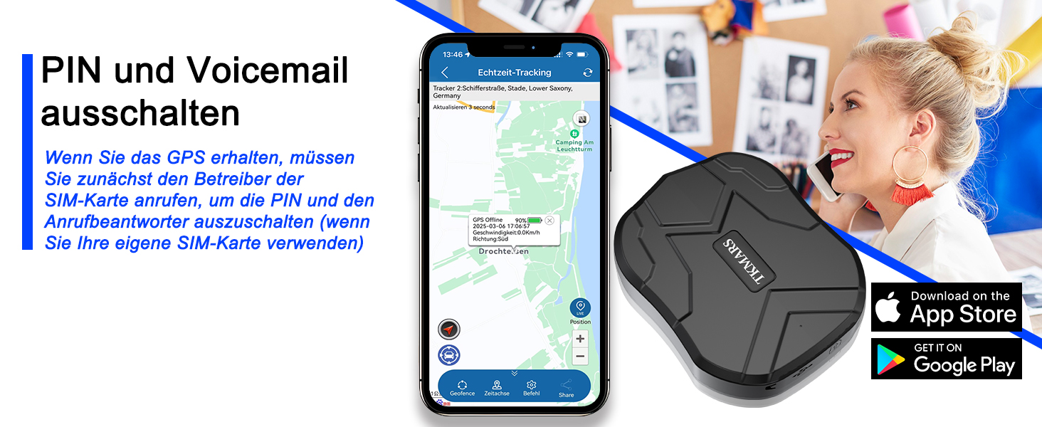 GPS-трекер TKMARS TK905 для авто, магнітний, водонепроникний, без абонплати, 90 днів автономної роботи, 5000 мА·год, з безкоштовним додатком