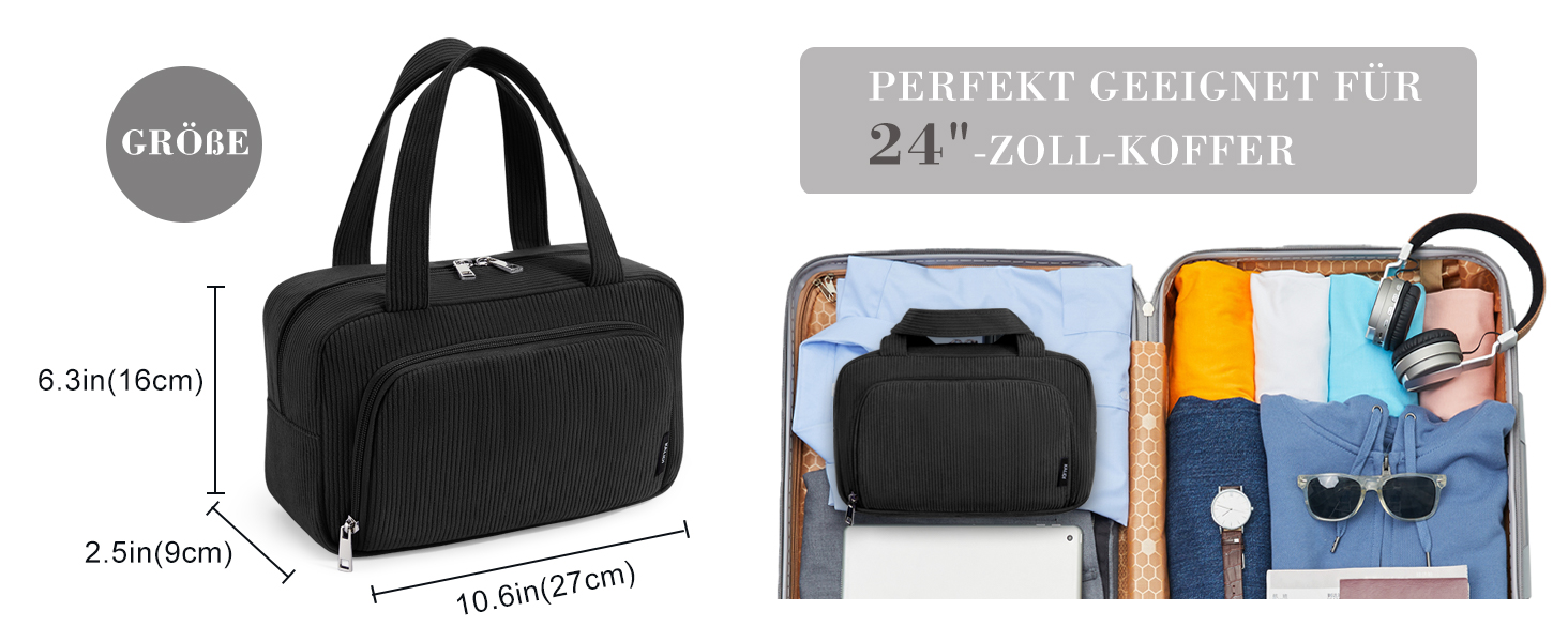 Косметичка для жінок Kalidi з багатьма відділеннями та відділенням для пензликів - велика органайзер для макіяжу та косметики, валіза, чорно-зелений колір