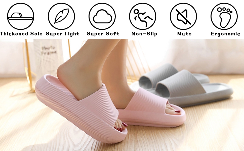 Шльпанці Cozislides для дому та басейну: м'які, нековзні, рожеві, 40/41 EU