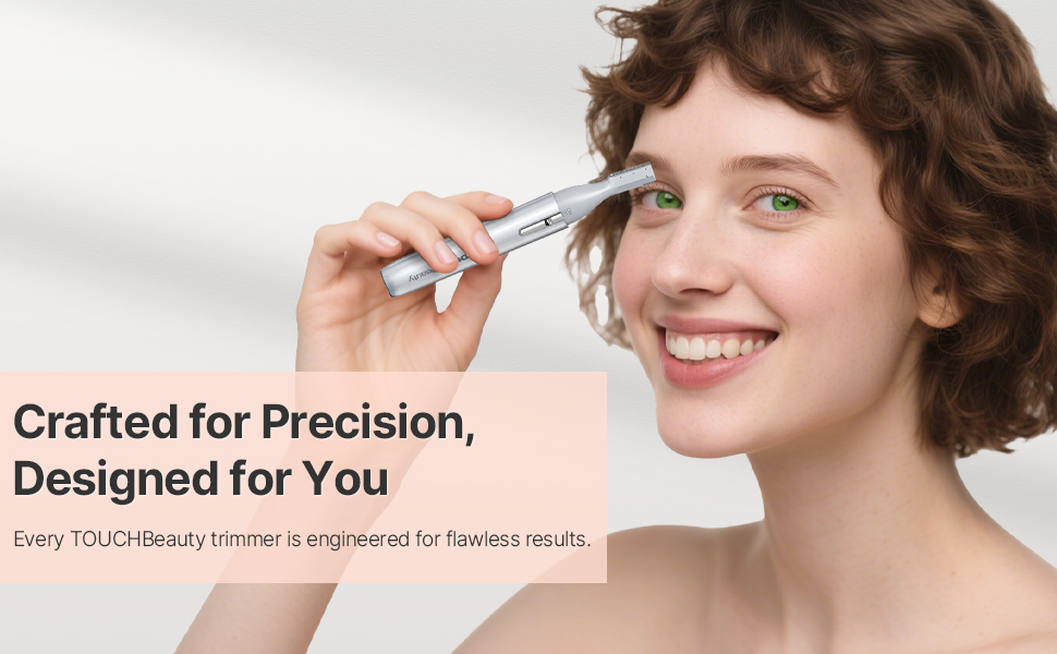 TOUCHBeauty AG-1658W: Професійний тример для тіла та обличчя - триммер для носа, брів, вух та обличчя (білий, срібний)