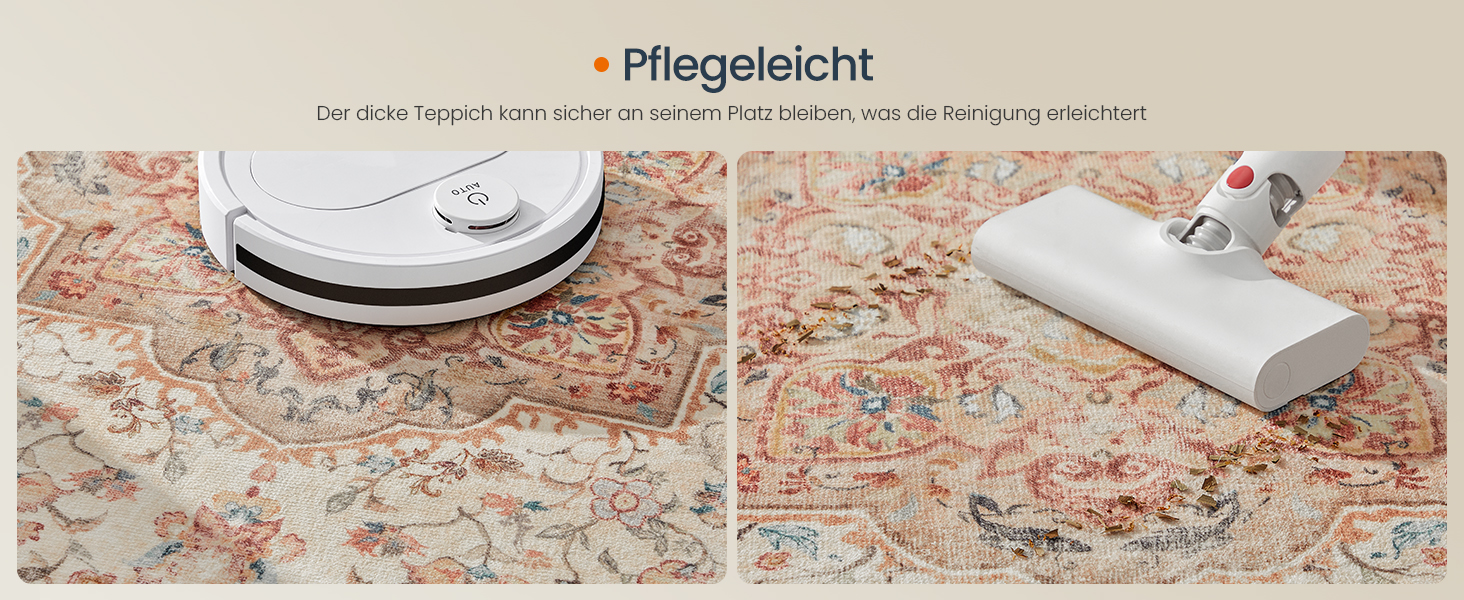 Килимок SONGMICS HOME Vintage, 120x170 см, для вітальні, спальні, кухні, коридору, їдальні, миючий, з антиковзаючим покриттям, TAR032G01 (Cappuccinobeige, 200B x 290L см)