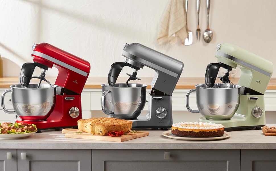 Планетарний міксер-кухонний комбайн Karaca Mastermaid Chef Pro 1500W, 5 л, колір Soft Cream (кремовий), з насадками для замішування, збивання та змішування