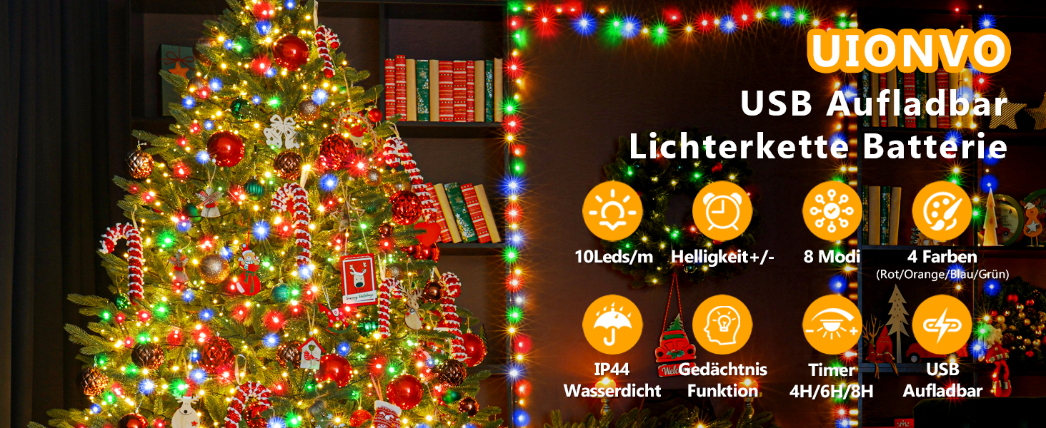 LED гірлянда на батарейках/USB, 10/15 м, 100/150 LED, тепле біле світло, з таймером, вологостійка, для декору на Різдво, весілля, вечірки, балкона, саду