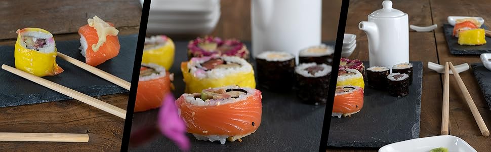 Набір посуду для суші Moritz & Moritz, 22 предмети для 4 осіб: тарілки, сервірувальна дошка, соусники, палички
