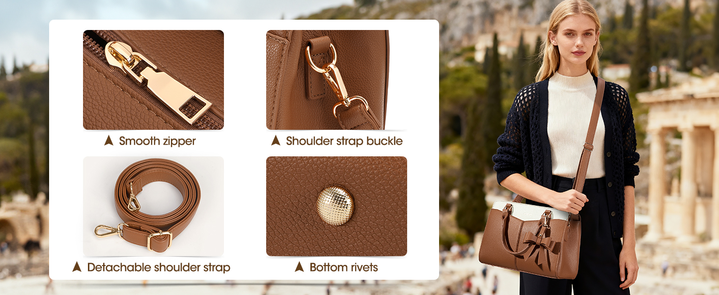 Сумка жіноча RAINSMORE середнього розміру зі штучної шкіри, чорна. Сумка-тоут, сумка на плече, ручна сумка