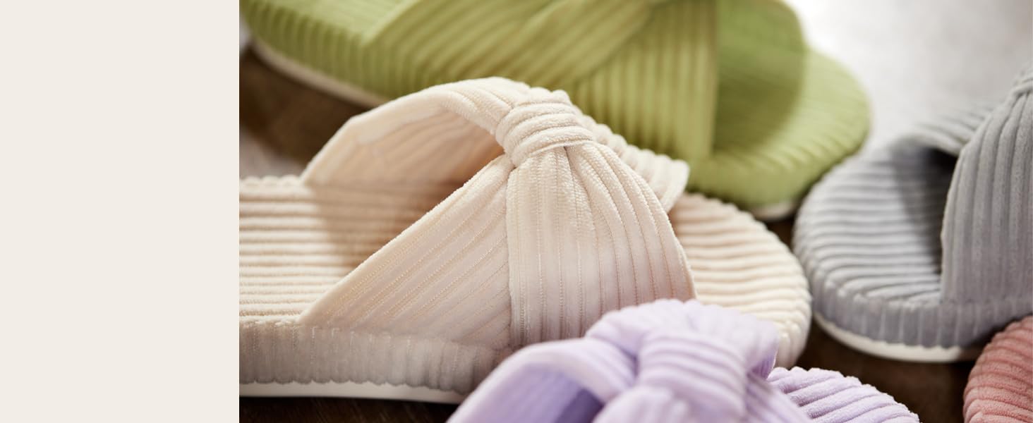 Жіночі халапи Чантомoo з піною Memory Foam, зручні та трендові, для дому та сну, з бантиком та перехресними ремінцями, колір бежевий, розмір 38/39 EU