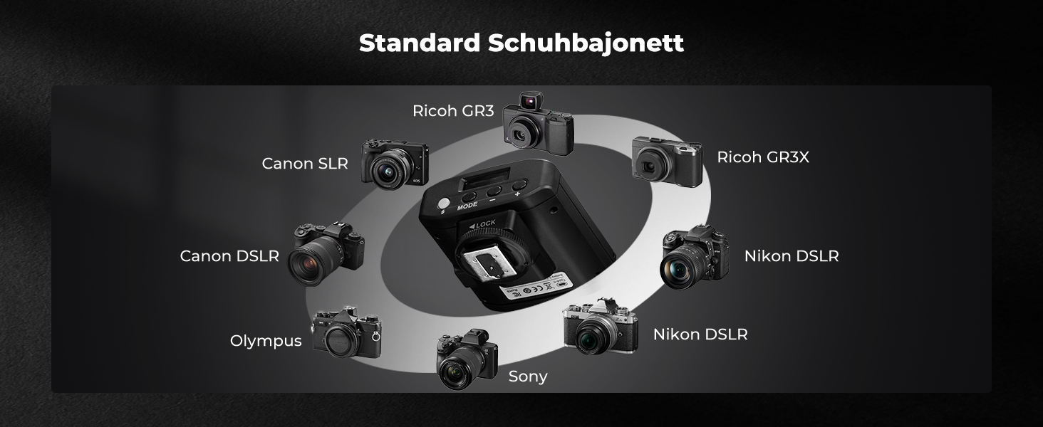 K&F CONCEPT GN12 Mini Flash - Світловий спалах для камери, 2000mAh, 8 режимів, сумісний з Nikon, Canon, Fuji, Panasonic
