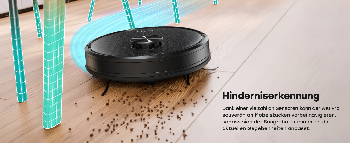 Робот-пилосос ZACO A10 Pro з функцією миття, 2.5л станція зарядки (до 60 днів), лазерна навігація, 3000Pa, 2-в-1 (пилосос та миття), для шерсті тварин, розпізнавання килима, тихий, керування через додаток & Alexa