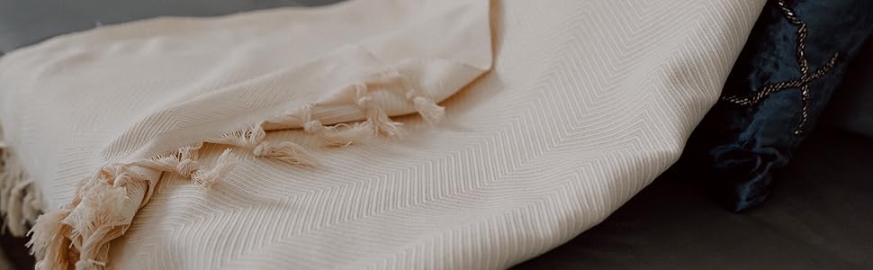 Покривало BOHORIA Tulum преміум, 100% бавовна, 170x230 см, велике покривало для ліжка, дивану чи софи з ялинковим візерунком, сепія