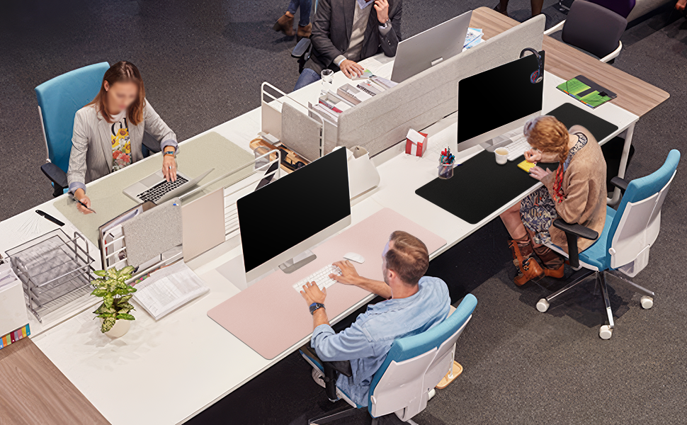 Підкладка на стіл Vicwe з PU-шкіри 80x40 см, біла. Килимок для миші, захист столу для офісу та дому