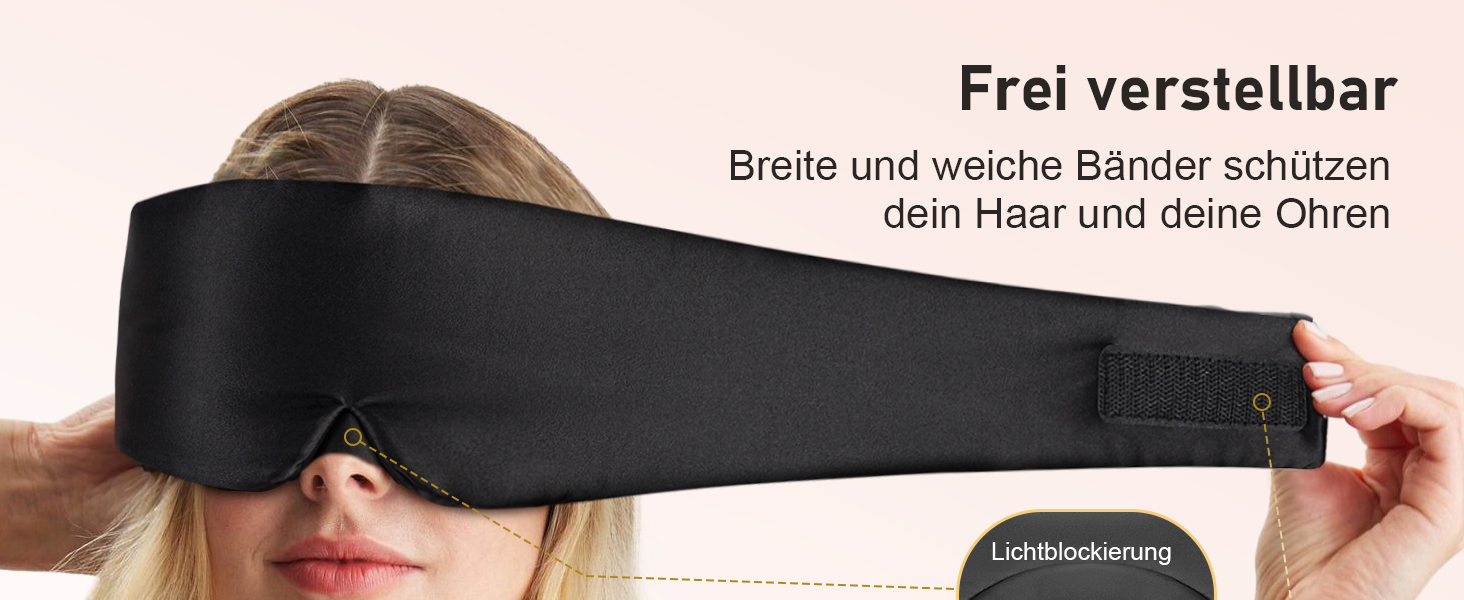 Шовкова маска для сну LitBear, 100% шовк 22 momme, для жінок та чоловіків, з регульованою стрічкою, комфортна та зручна