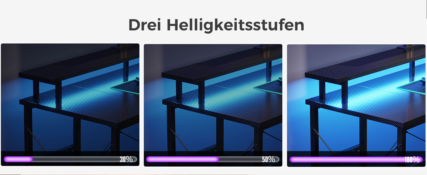 Ігровий стіл Coleshome з LED-підсвічуванням 120x50 см, з 2 розетками та 2 USB-портами, стіл для комп'ютера з підставкою для монітора та місцем для зберігання, для дому та офісу, чорний