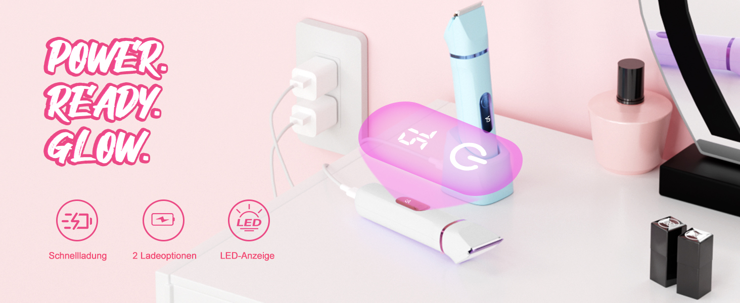 Електричний жіночий тример 3-в-1 для тіла та інтимної зони з LED-дисплеєм, IPX7, USB, (Білий)