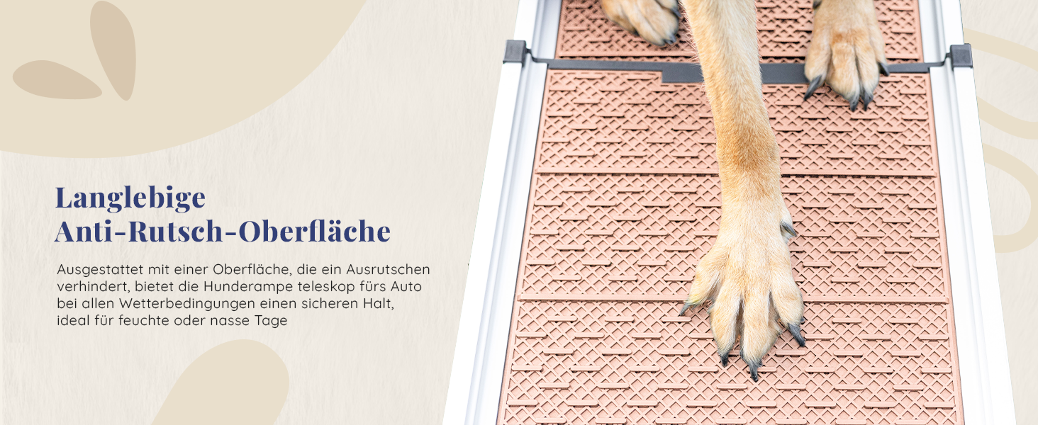 Рампа для собак у машину, складна, телескопічна, до 90 кг, для SUV та легкових автомобілів, з неслизьким покриттям, з кліпсою, з відбиваючими смугами