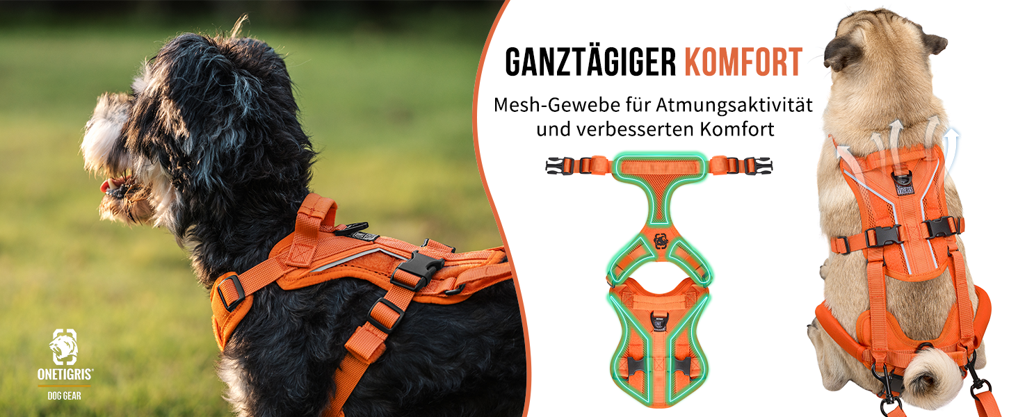 Шлейка для собак OneTigris Hopper для підтримки та реабілітації, XS (S:8-15кг, Обіх:36-51см, Грудка:51-69см), Помаранчевий
