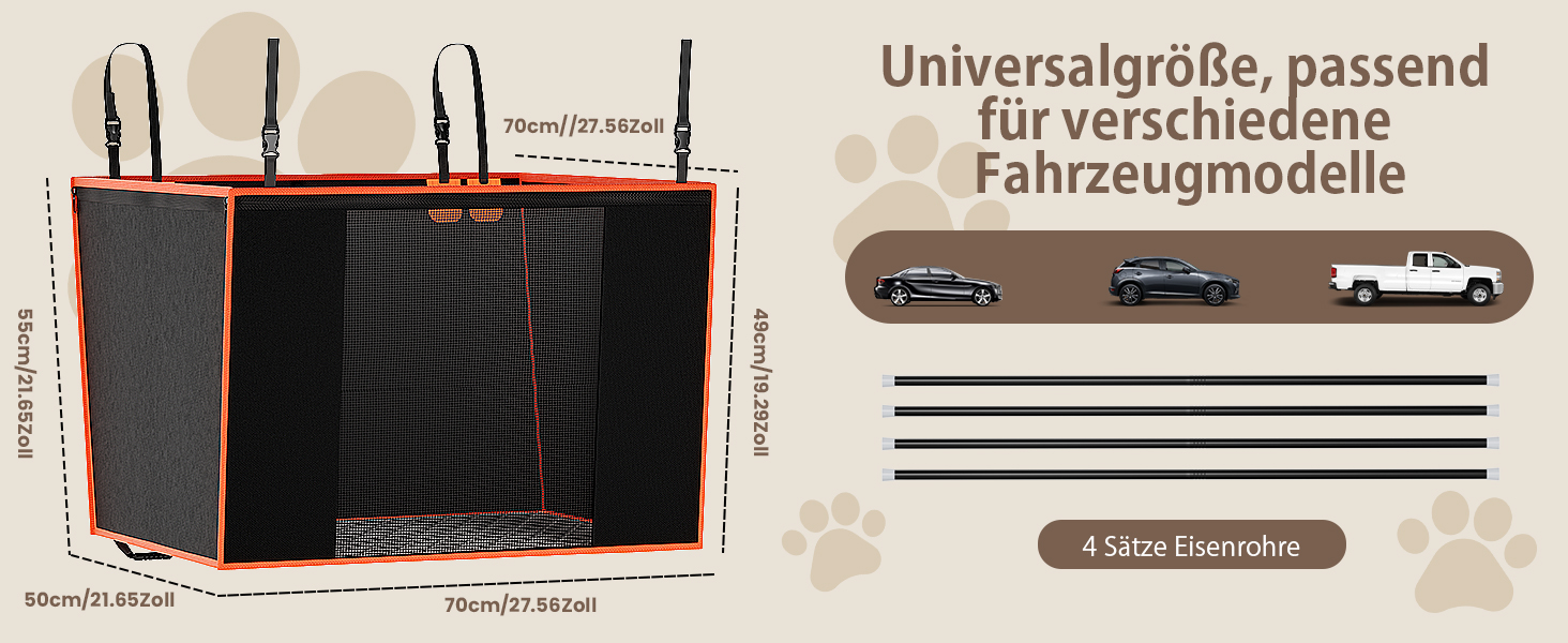 Pecute Dog Car Seat - Reinforced & Secure Dog Seat for Medium & Large Dogs - Adjustable Straps & Stable Car Dog Crate for Rear Seat (L)