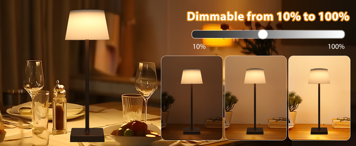 Світлодіодна настільна лампа Aigostar акумуляторна бездротова, з димером та 3 режимами кольору, водонепроникна IP54 для дому та саду (темно-коричнева)