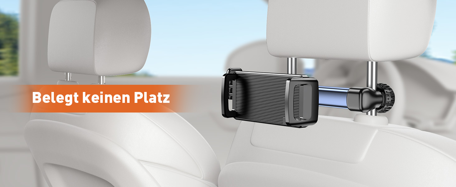 Тримач для планшету TRYONE в авто: кріплення на підголівник, 46 см, 3-в-1, для дітей, сумісний з iPad, Samsung Tab, Switch, телефонами (4.7-13 дюймів)