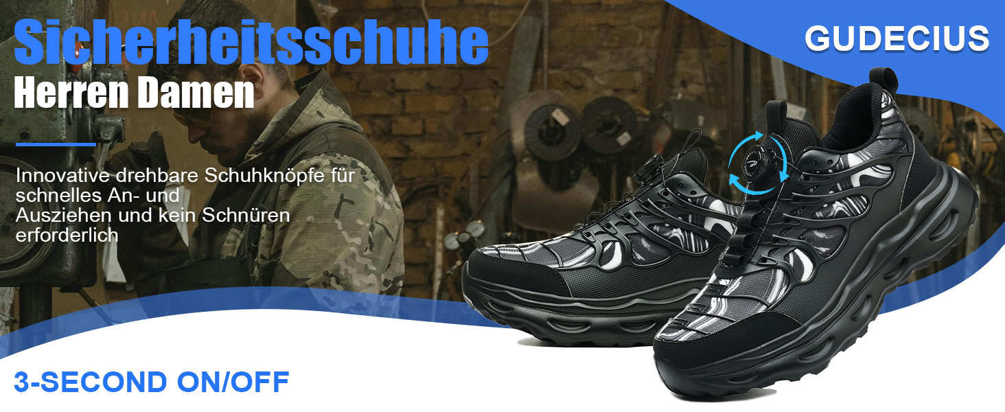 Черевики безпеки для чоловіків та жінок. Робочі черевики зі сталевим підноском. Легкі, спортивні, антипрокольні, чорного кольору (38-42 EU)