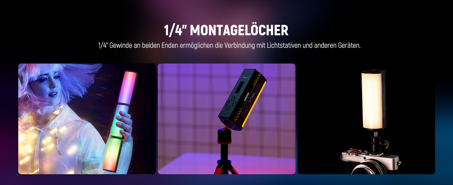 NEEWER LED відеоліхтар з магнітним кріпленням та штативом, RGB, 2500-8500K, 2500mAh, для фото- та відеозйомки, TL96RGB (TL98C (3 шт.))