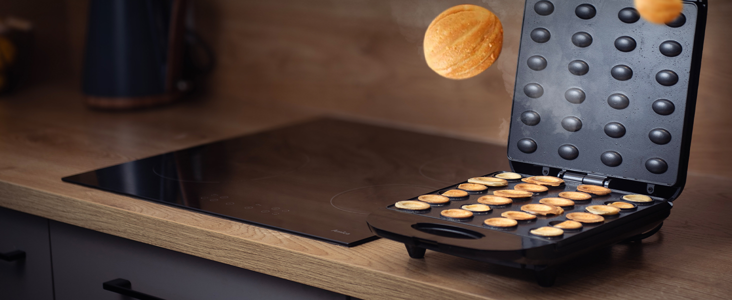 Lehmann Electric Nut Baker with Non-Stick Coating | 1700W | Nut Maker for 24 Nut Halves | Nut Baking Machine | Nut Waffle Iron for Oreschki and Nut Waffles