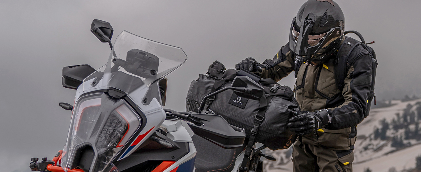 IRON JIA's Motorcycle Bag Luggage Roll Waterproof Motorcycle Rear Bag Saddlebag Travel Bag with roll-sealed shoulder straps suitable for motorcycle cycling camping watersports Black-70L