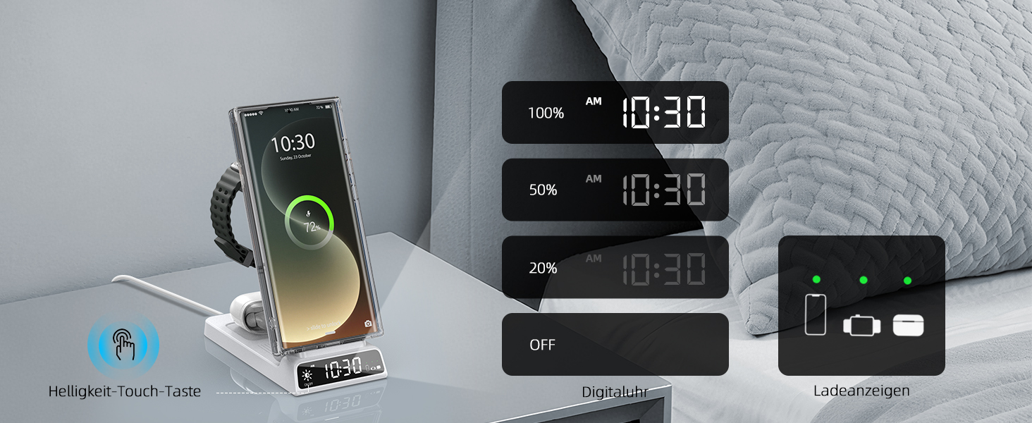 Бездротовий зарядний пристрій MagSafe 3-в-1 для Samsung Galaxy Fold/Flip, S24/S25 Ultra, Watch/Buds (Білий)